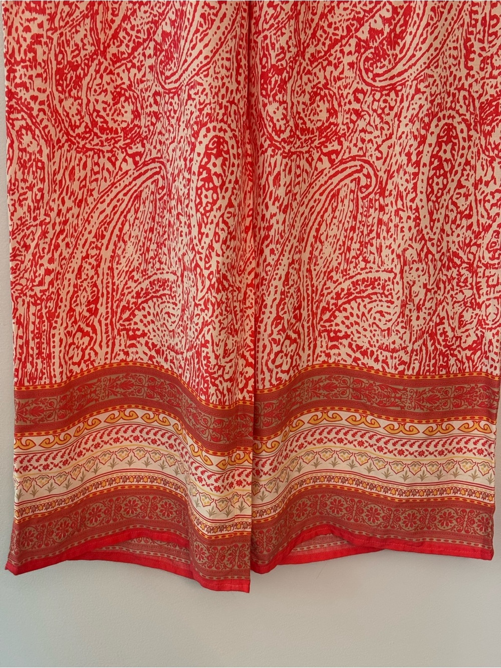 Altar'd State Red Paisley Wide-Leg Pull-On Pants - Picture 2 of 7